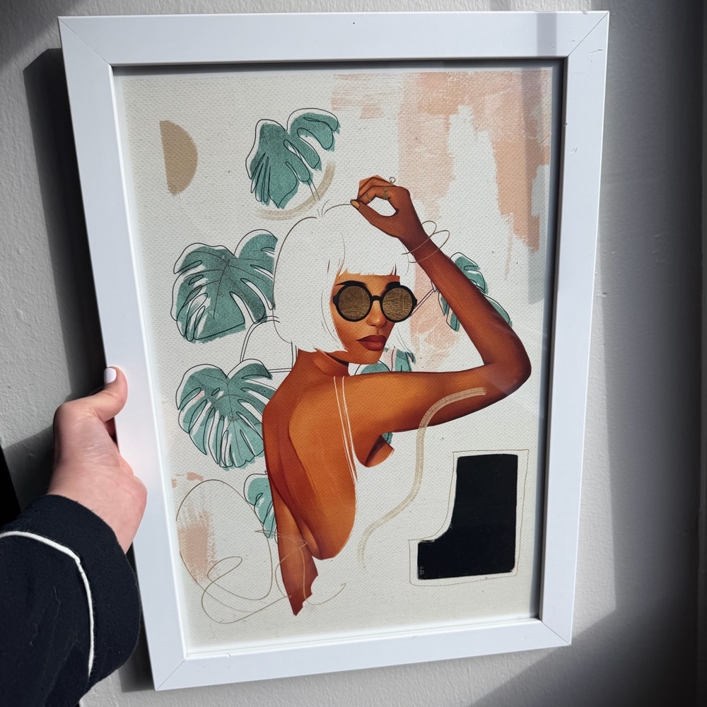 Wynwood Studio Framed Wall Art 19x13” Art Print Women Jungle Boho - Picture 3 of 5